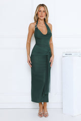 Dusktime Desire Halter Maxi Dress Teal