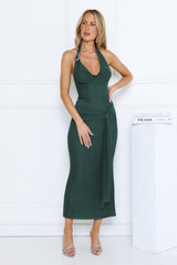 Dusktime Desire Halter Maxi Dress Teal