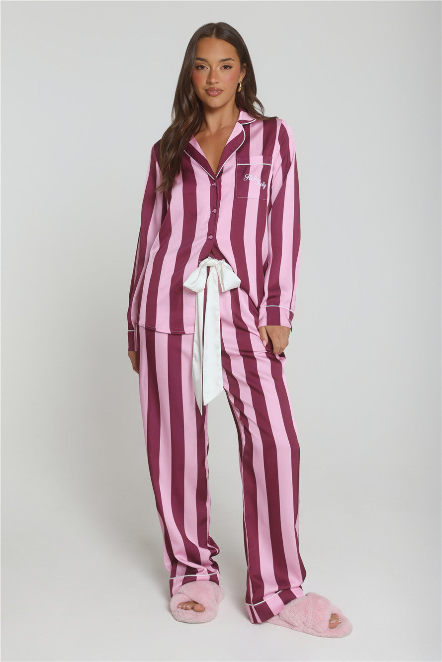 Cosy In Love Long Sleeve Pajama Top Pink