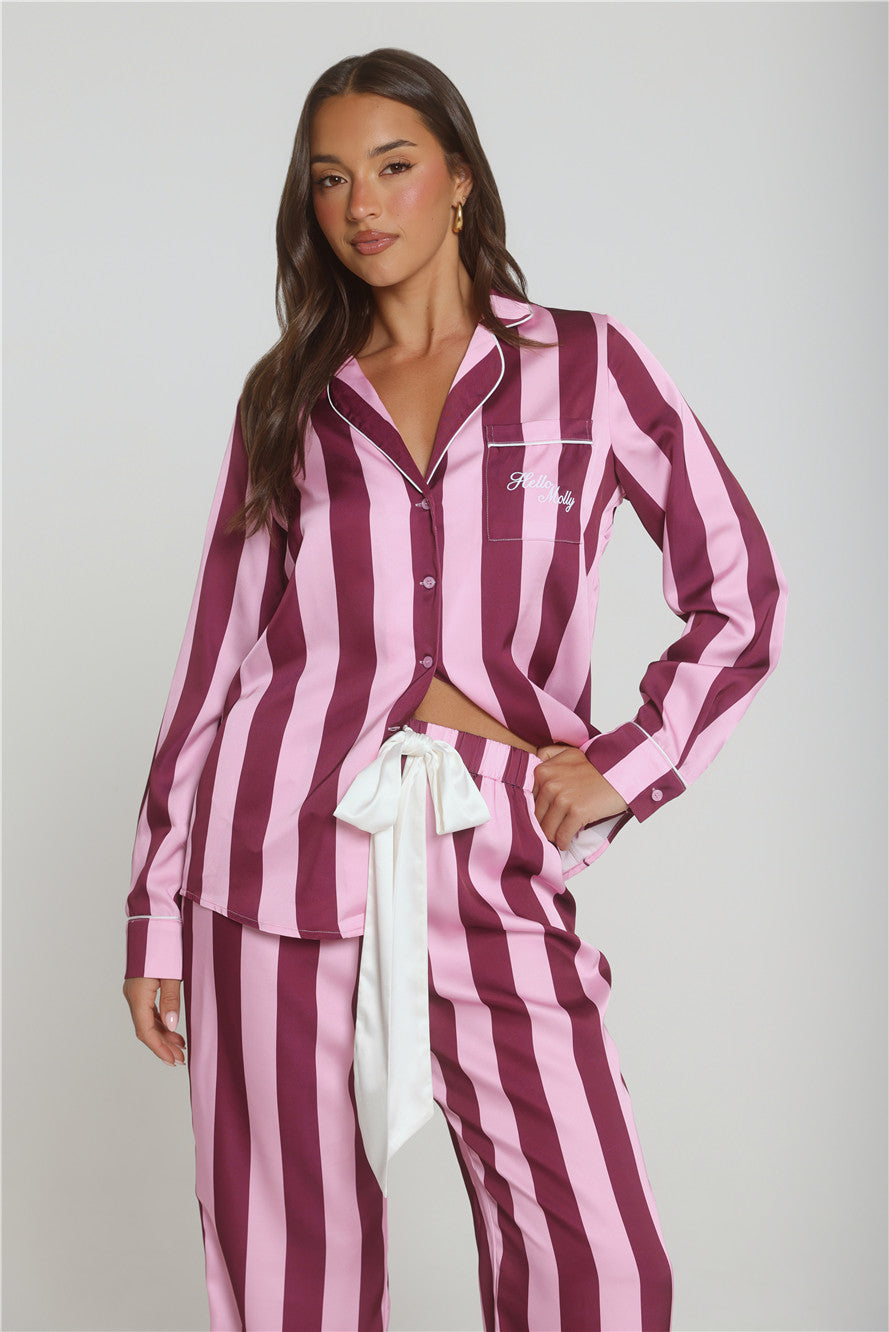 Cosy In Love Long Sleeve Pajama Top Pink