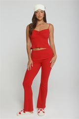 Candlelight Dreams Fold Waist Pajama Pants Red