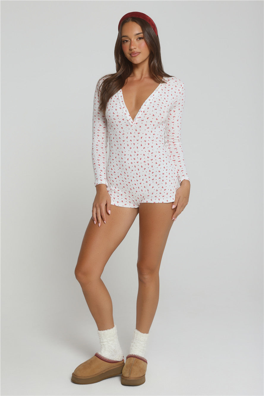 A Touch of Magic Pajama Romper White