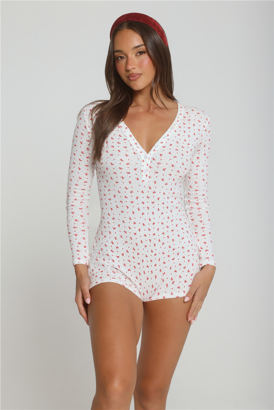 A Touch of Magic Pajama Romper White