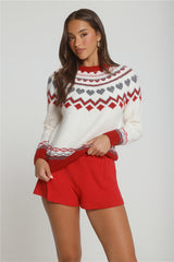 Candy Coated Nights Knit Sweater White