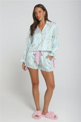 Golden Noel Pajama Set Blue