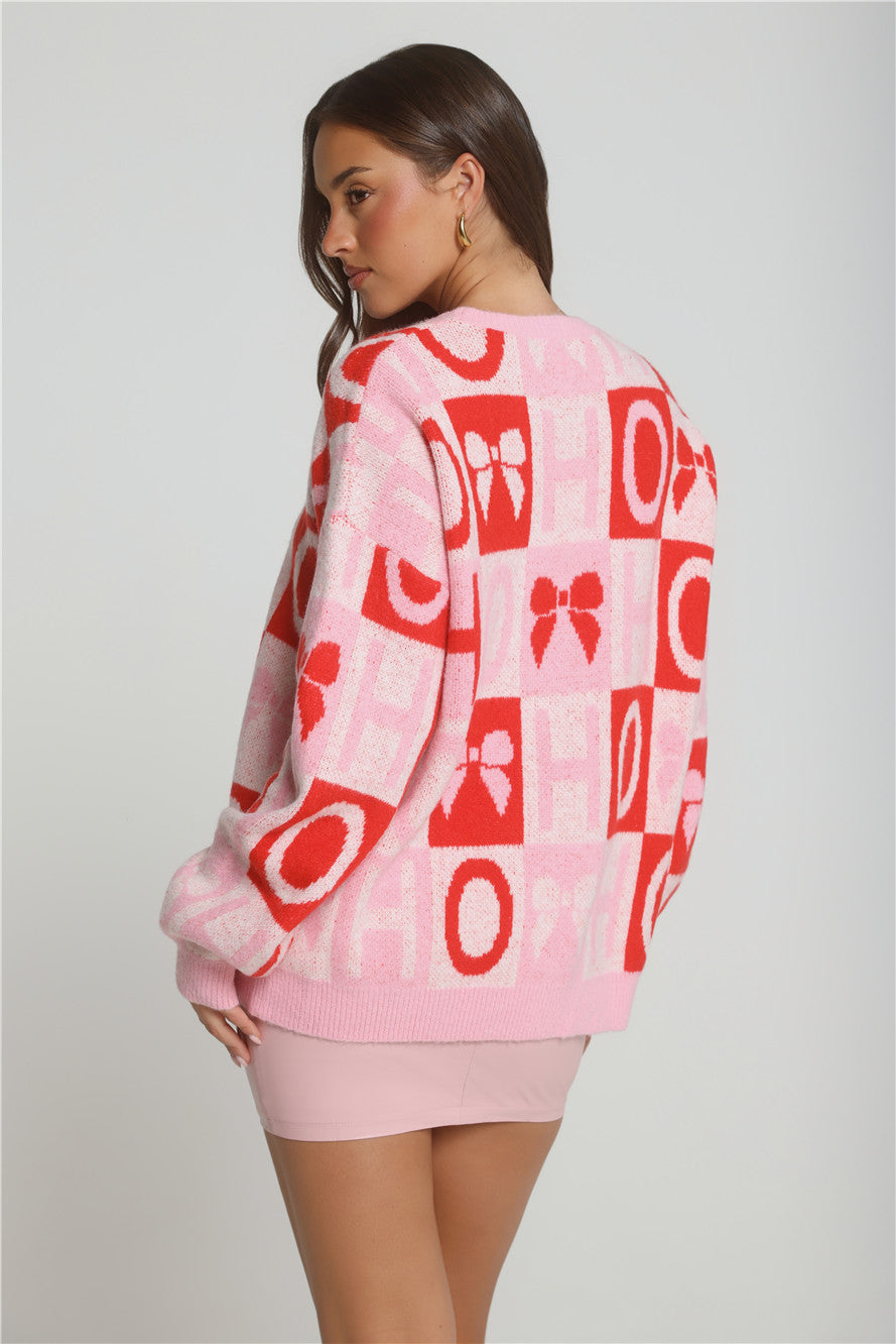 Holiday Spark Knit Sweater Pink