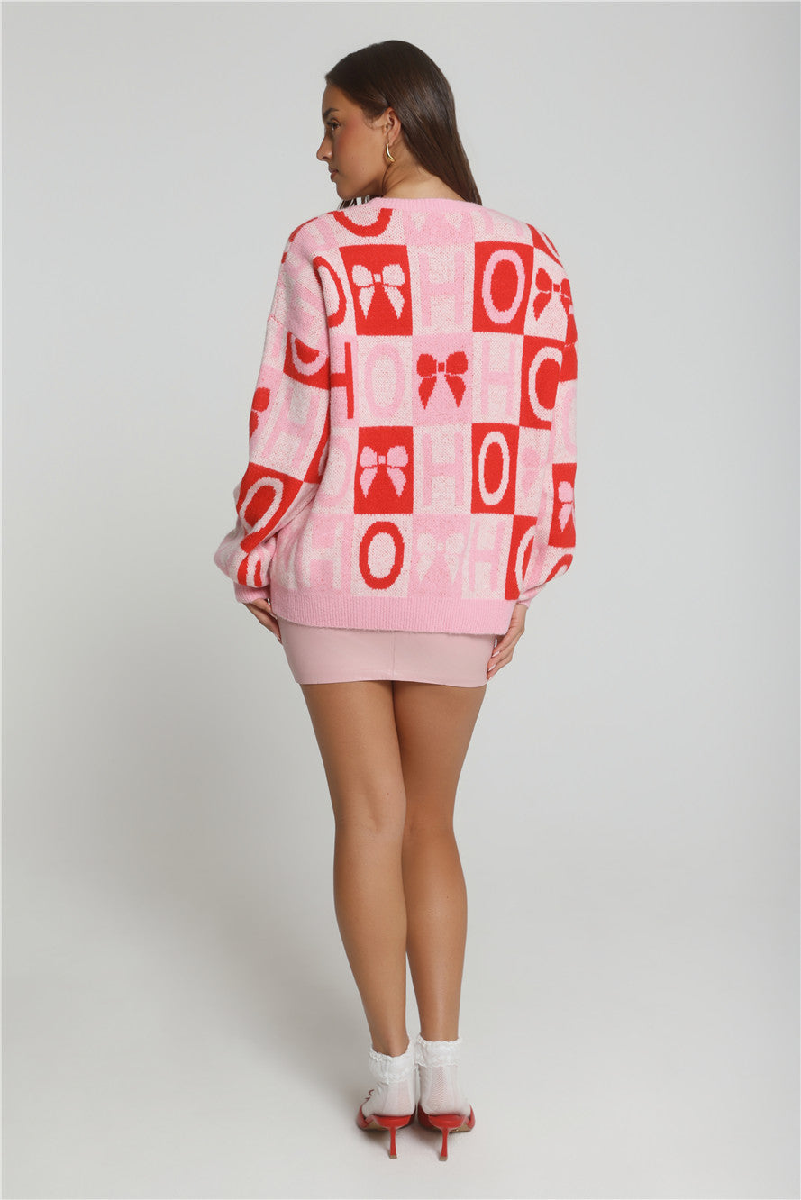 Holiday Spark Knit Sweater Pink