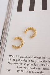 18k Gold Plated Woven Love Hoop Earrings Gold