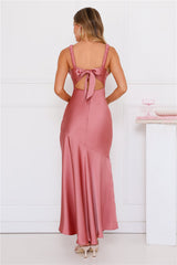 Graceful Essence Satin Maxi Dress Plum