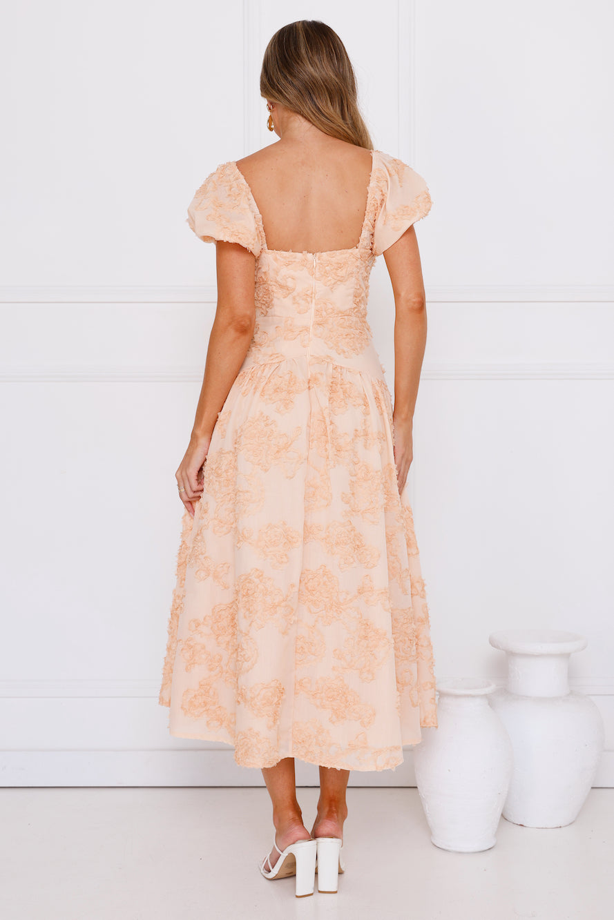 Experience Best Dressed Midi Dress Peach