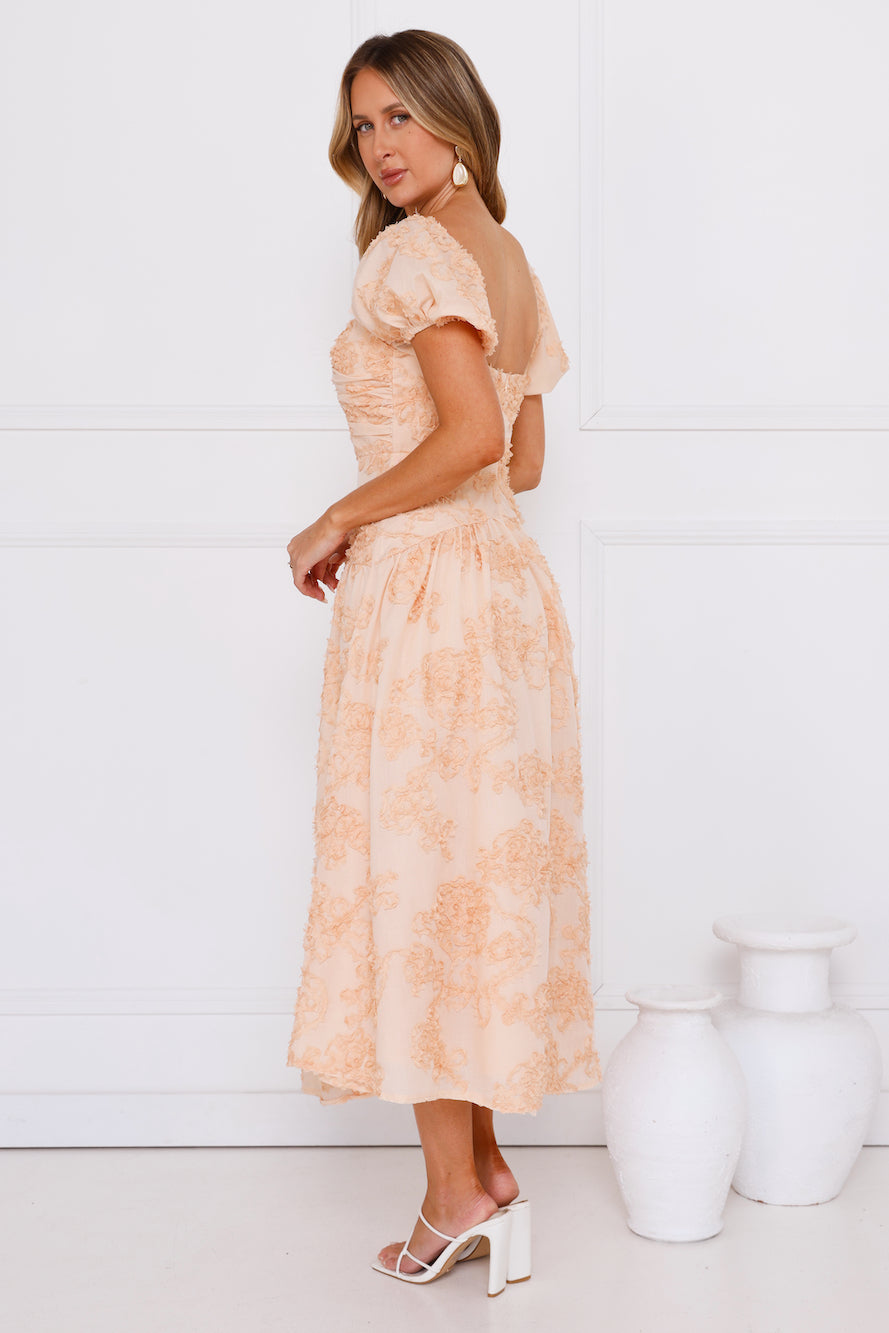 Experience Best Dressed Midi Dress Peach