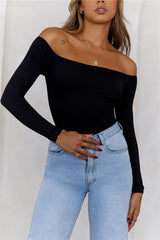 BASE  Flawless Off Shoulder Long Sleeve Top Black