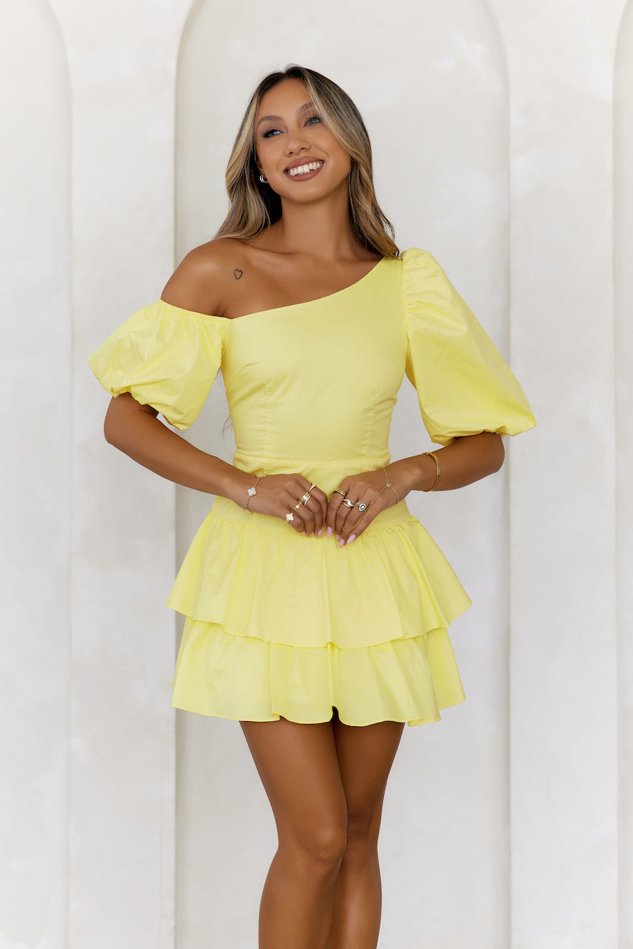 Ladylike Etiquette Mini Dress Yellow