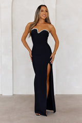Hello Molly Sparkling Soiree Strapless Bandage Maxi Dress Black
