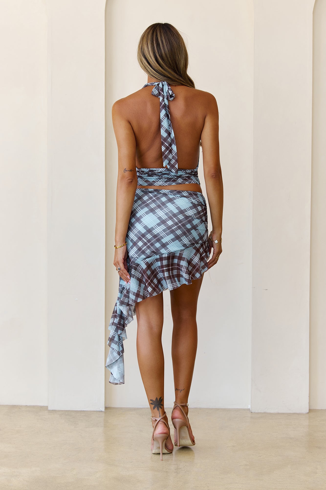 Chase The Night Halter Top Blue