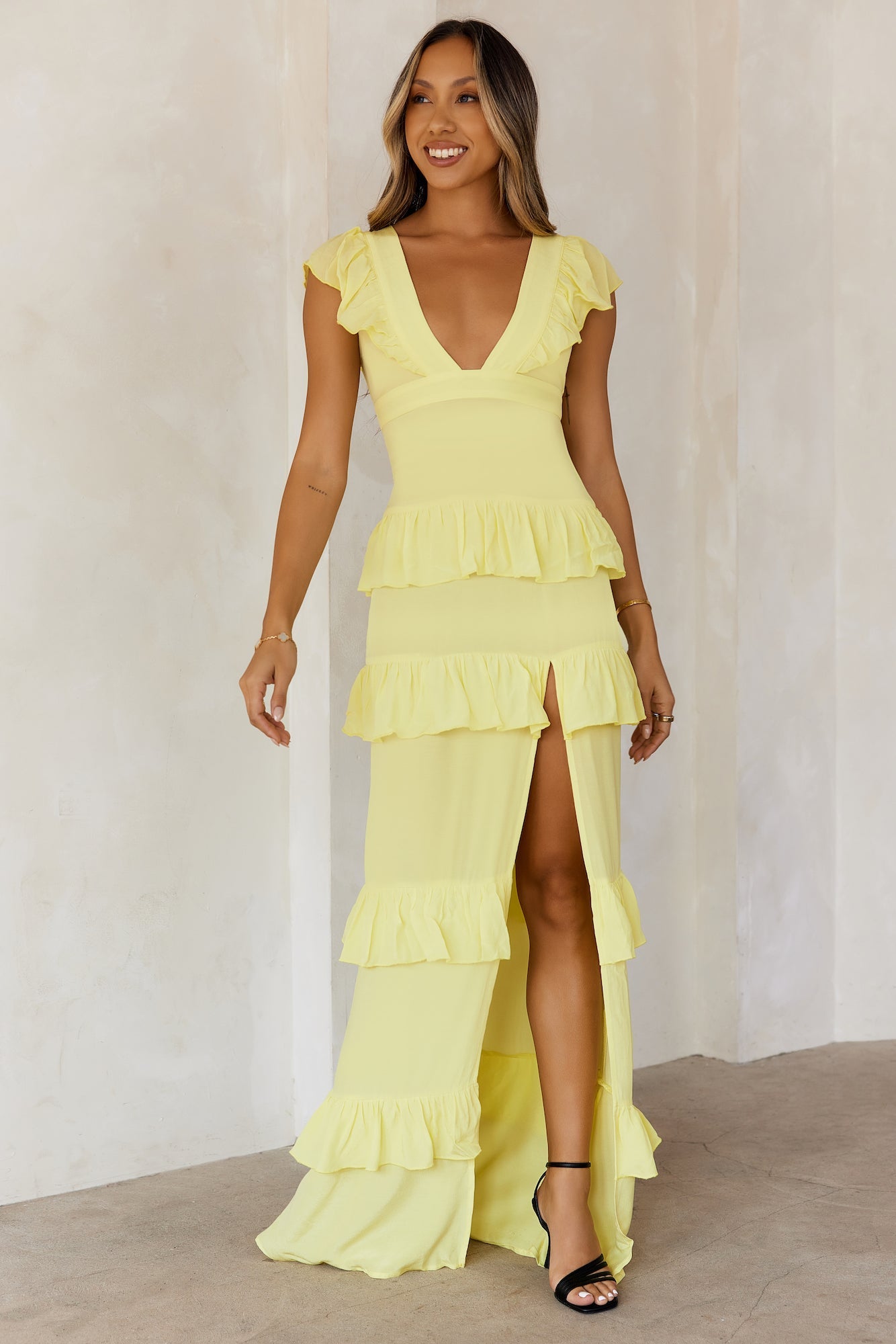 Friendship Gardens Maxi Dress Yellow