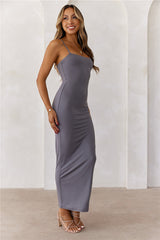 BASE  Smoothing Thin Strap Maxi Dress Charcoal