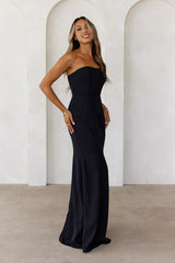 Desire Night Strapless Maxi Dress Black