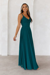 Frosted Bloom Maxi Dress Green