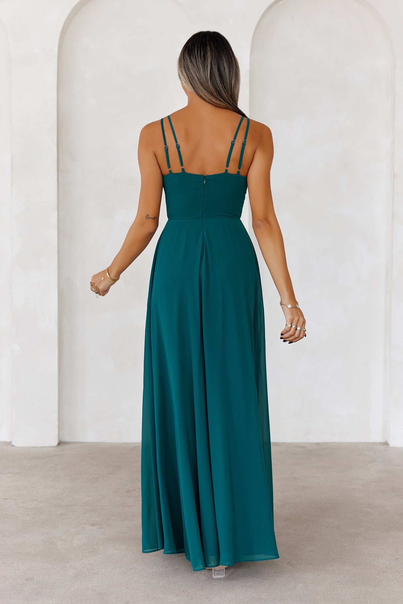 Frosted Bloom Maxi Dress Green