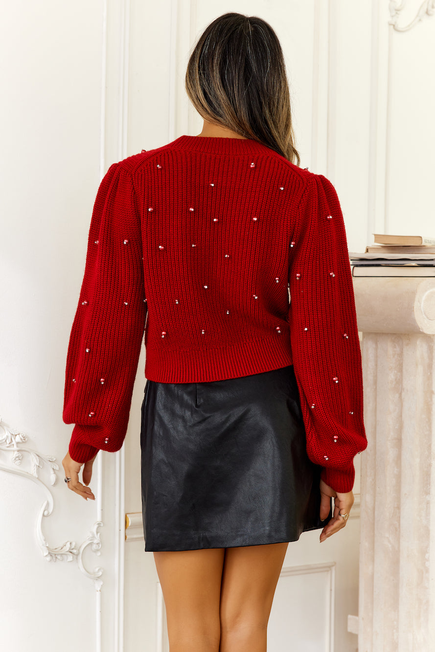 Delsie Cardigan Red