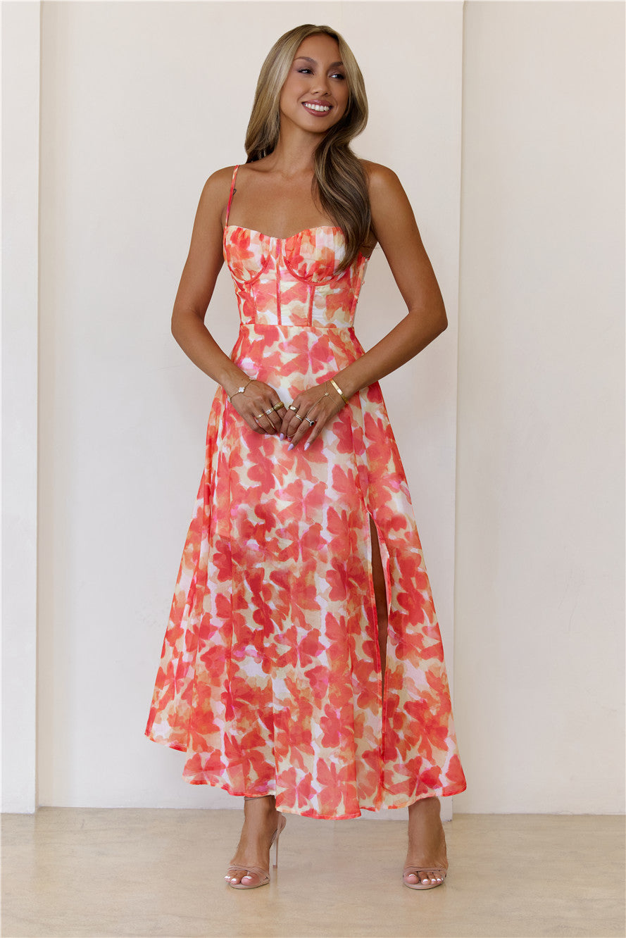 All Eyes Here Maxi Dress Orange