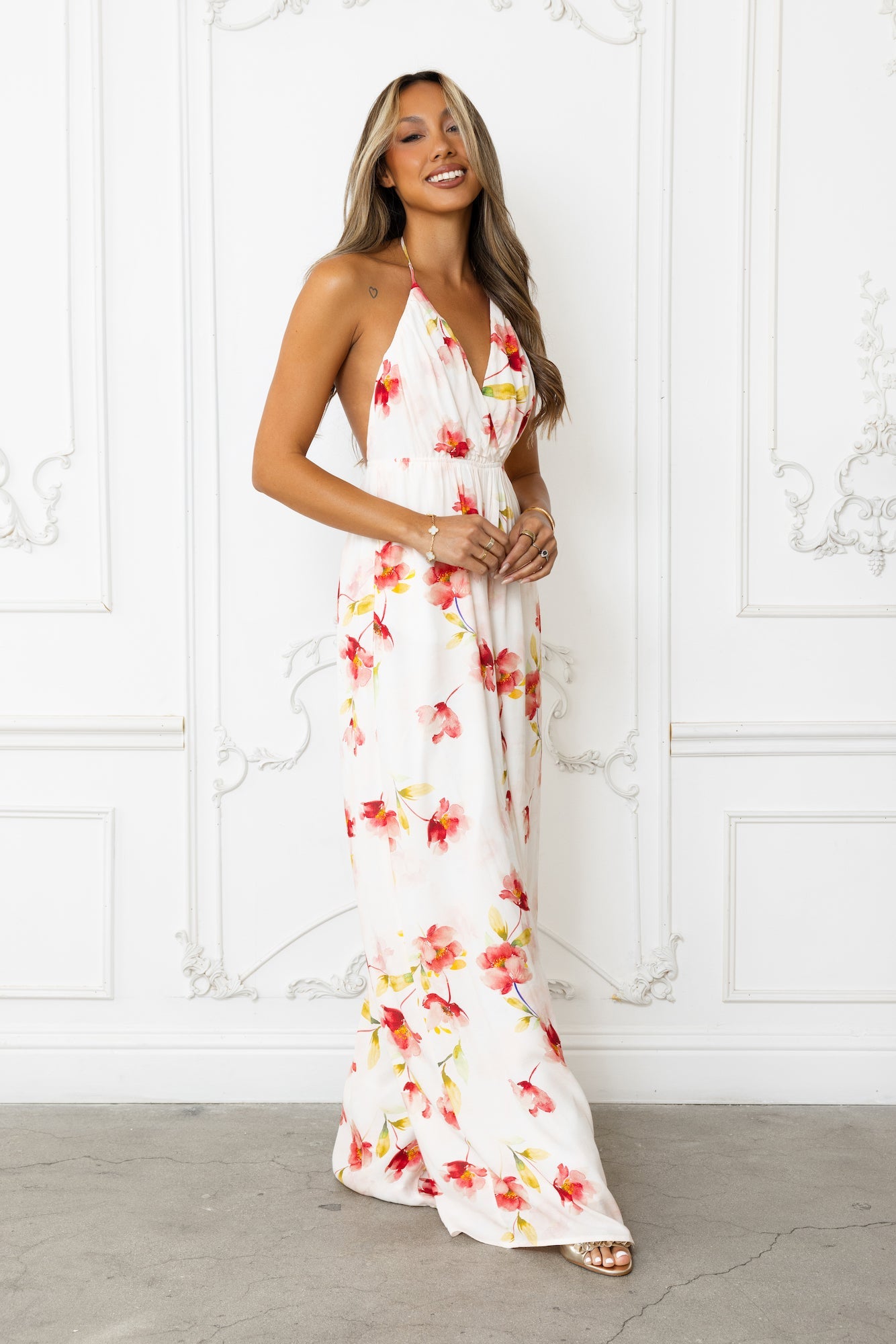 Lasting Impression Halter Jumpsuit White