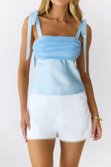 Harriet Loves Satin Top Blue