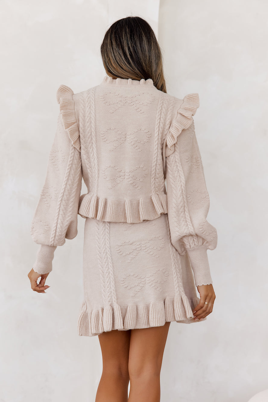 Frosted Side Knit Set Light Taupe
