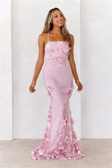 Flower Vine Maxi Dress Mauve