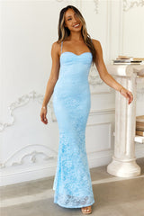 Hello Molly Chasing Midnight Lace Maxi Dress Blue