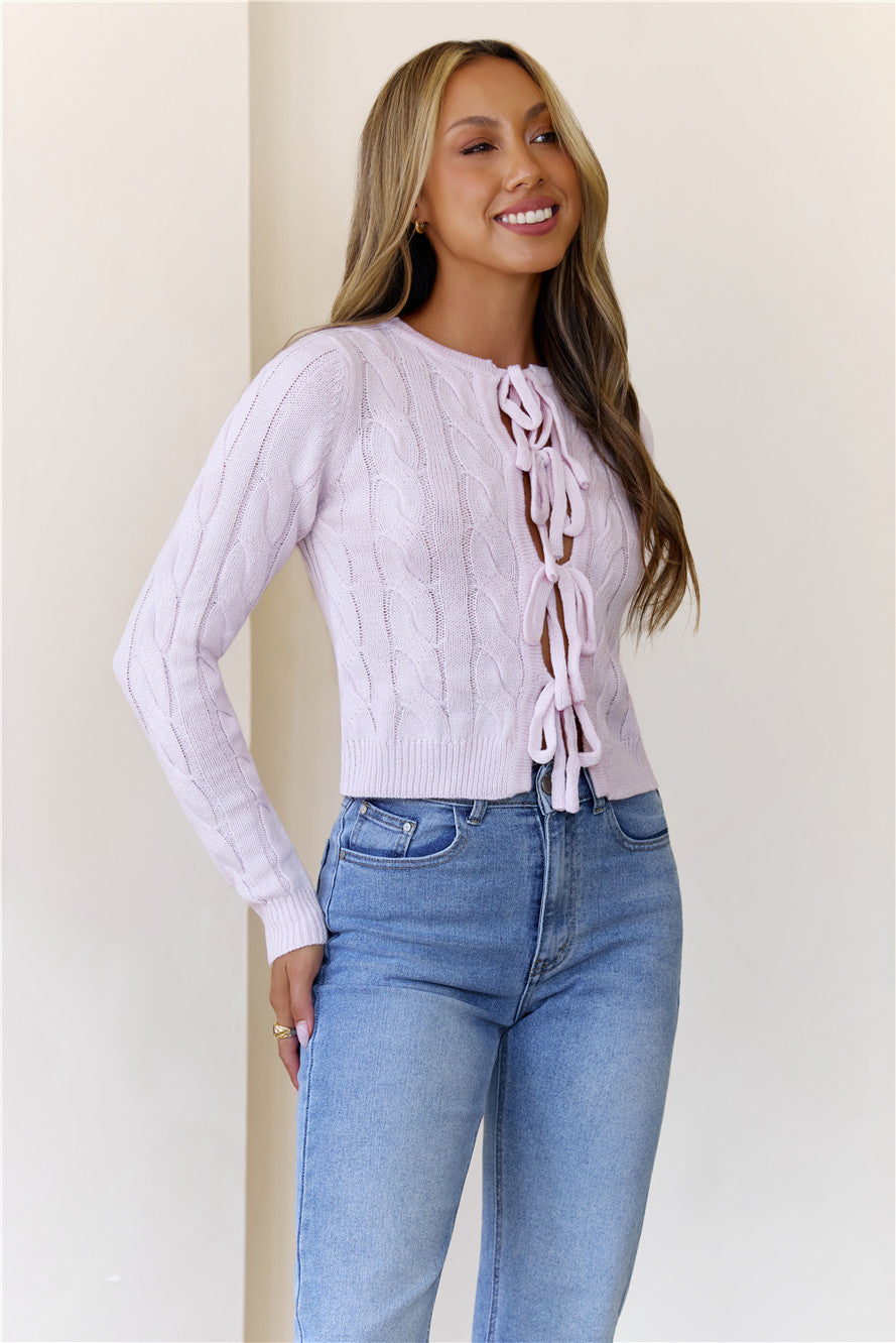 Abbye Cable Knit Top Pink