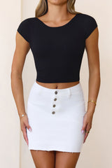 BASE Luxe Rib Scoop Back Tee Black