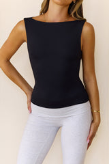 BASE Contour Boatneck Top Black