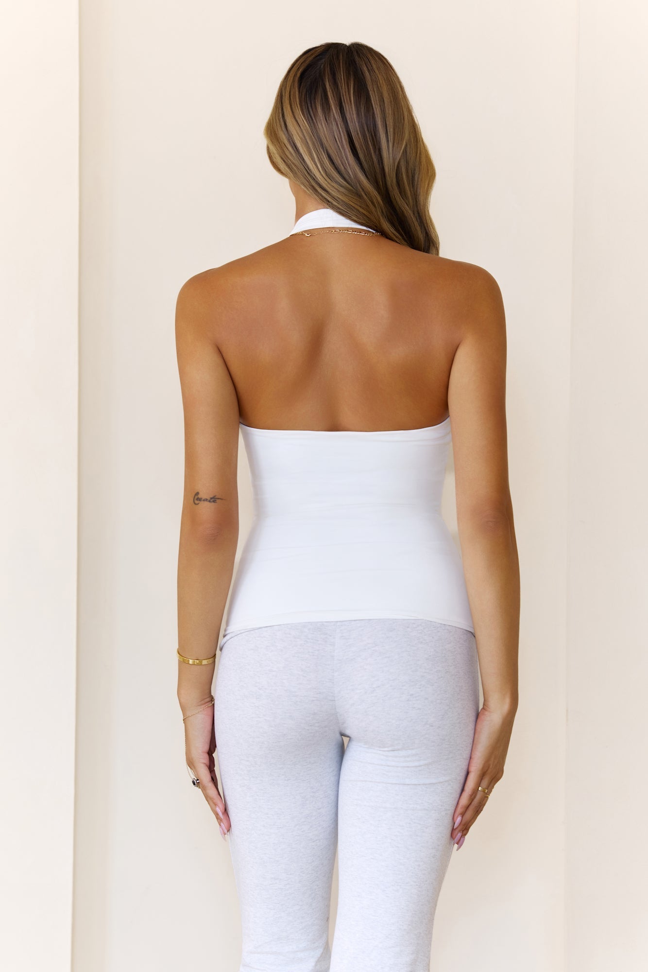 BASE Contour Going Viral Halter Top White