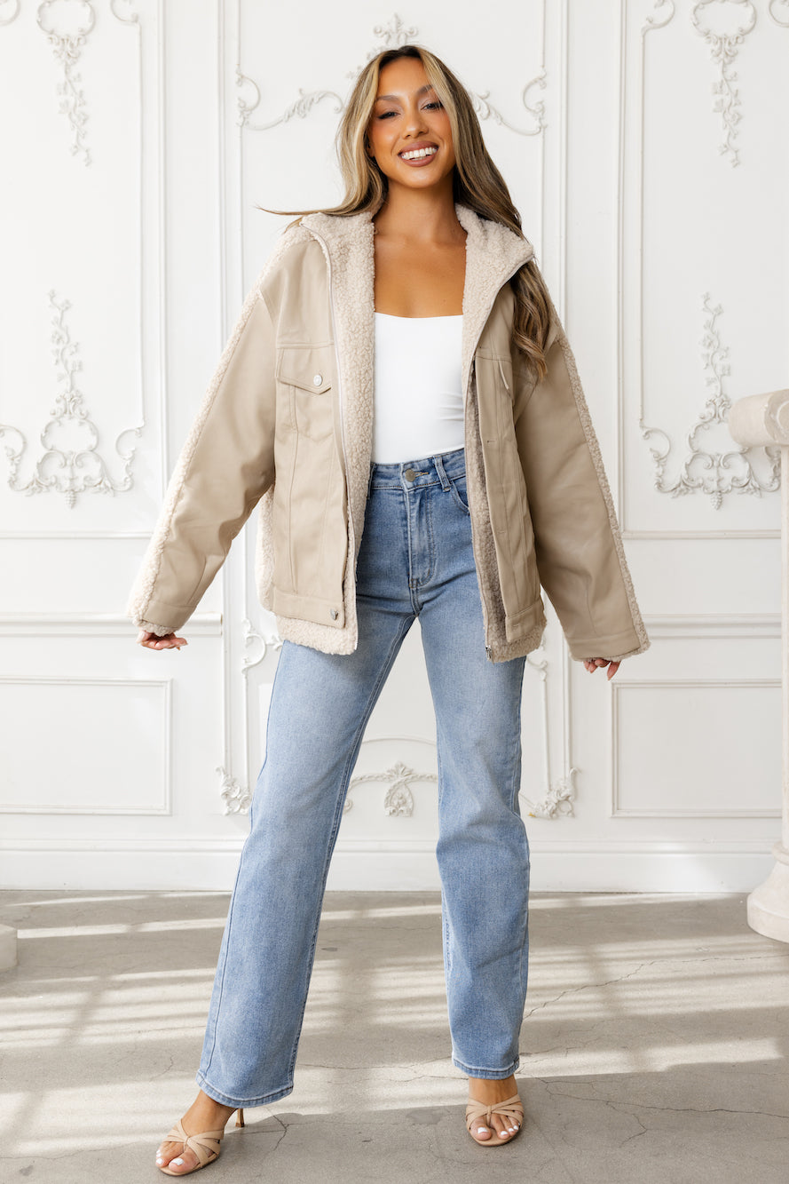 Cool Girl Cosy Jacket Taupe