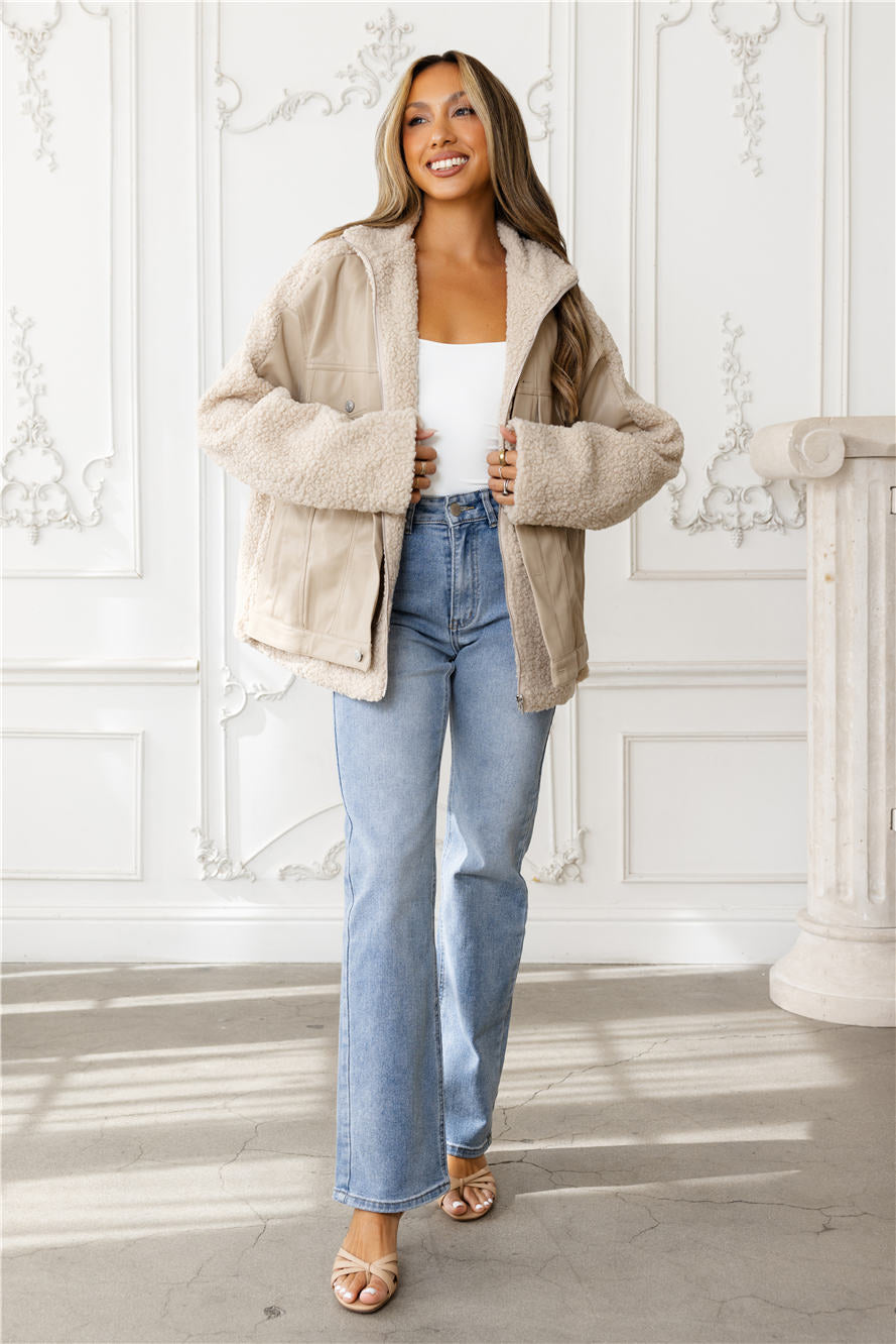 Cool Girl Cosy Jacket Taupe