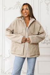 Cool Girl Cosy Jacket Taupe