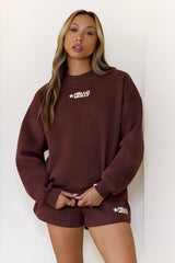 BASE Fleece Round Neck Sweatshirt Brown