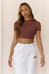 BASE Contour The Baby Tee Crop Top Chocolate