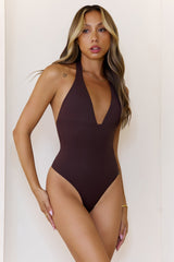 BASE Supersoft Sculpt Halter Bodysuit Chocolate