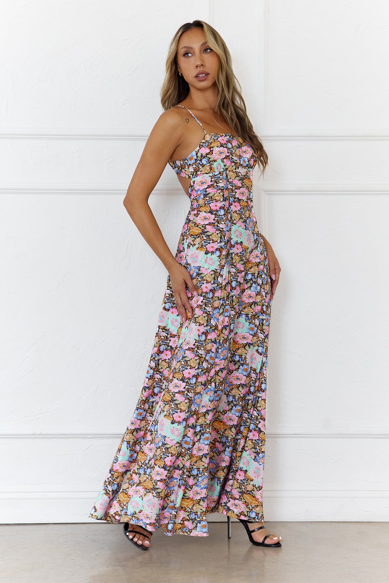 Palm Glow Maxi Dress Floral
