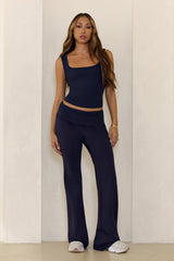 BASE Luxe Rib Thick Strap Tank Top Navy