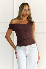 BASE Contour Luxe Form Off Shoulder Top Chocolate