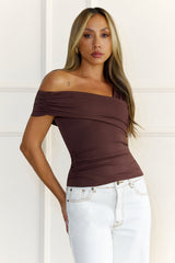 BASE Contour Luxe Form Off Shoulder Top Chocolate