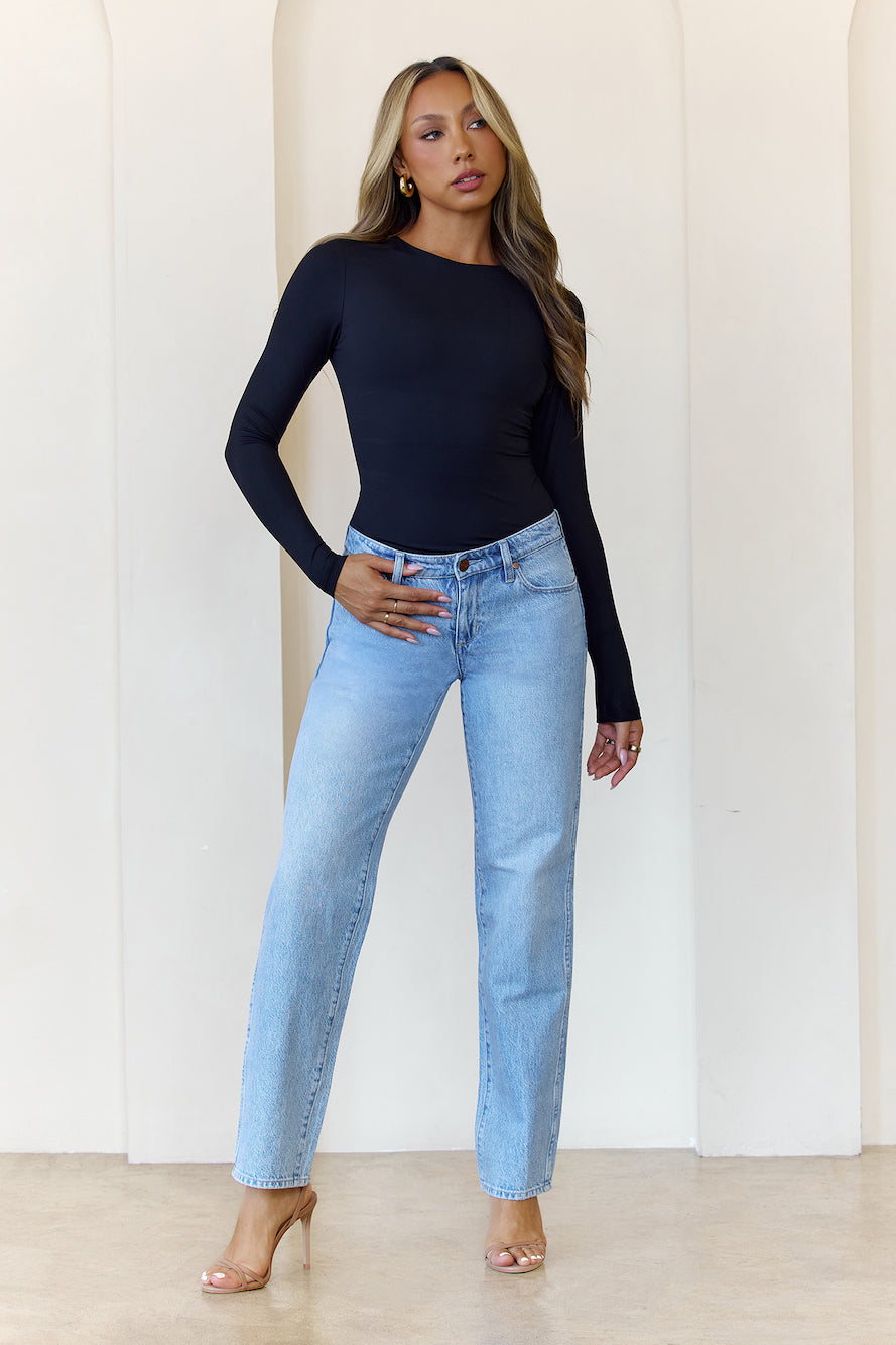 BASE Contour Simple Long Sleeve Top Black
