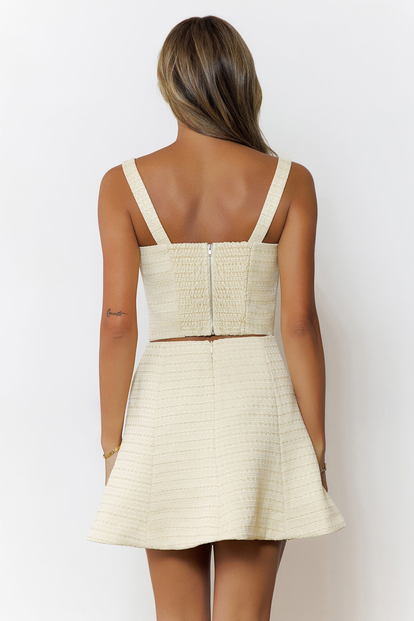 Kiona Tweed Mini Skirt Yellow