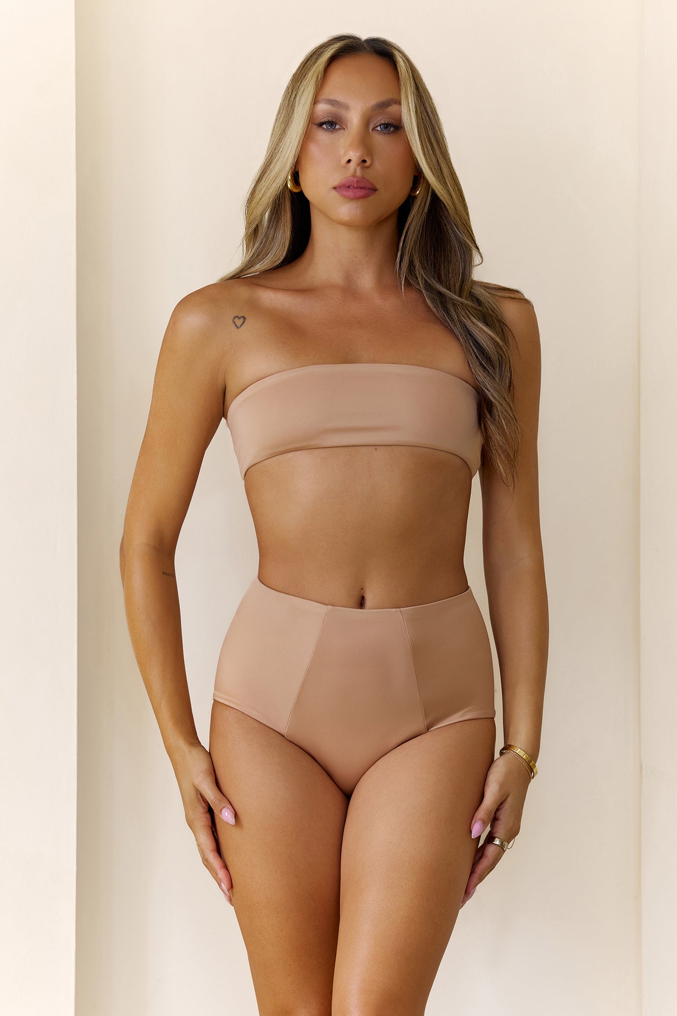 BASE Contour Cropped Strapless Bandeau Nude