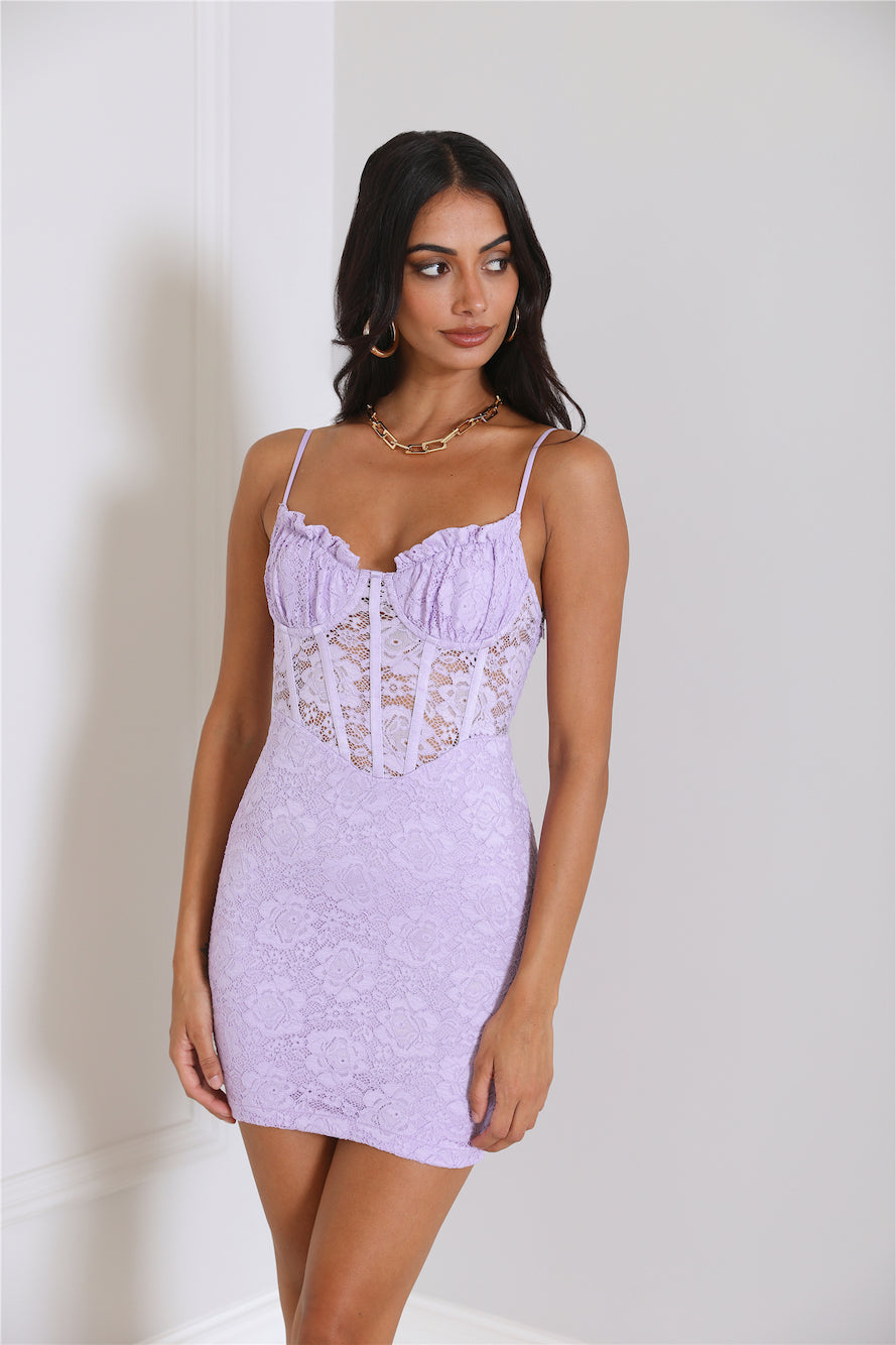 Lacey Looks Mini Dress Lilac