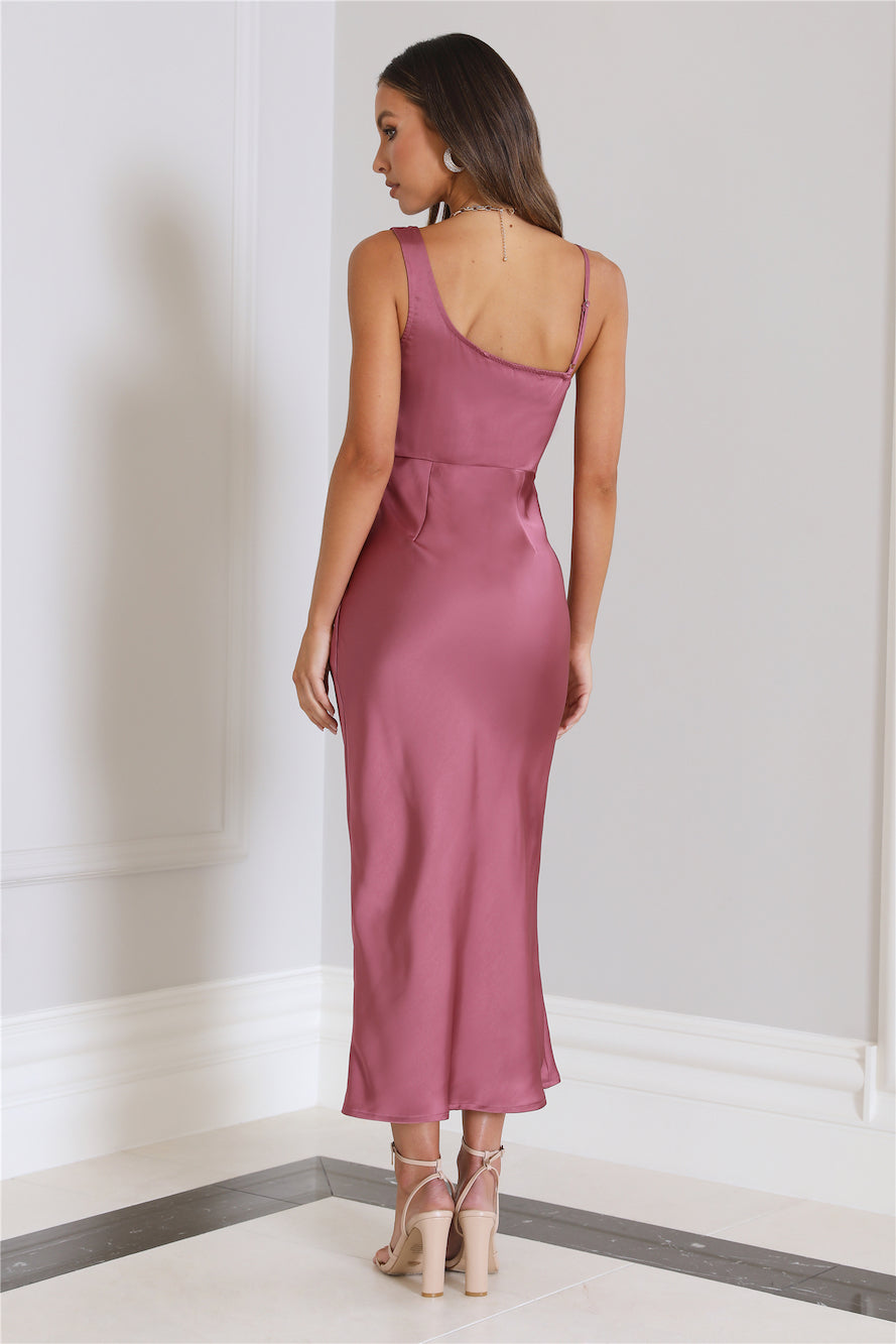 Gorg Approved Satin Midi Dress Dusty Pink